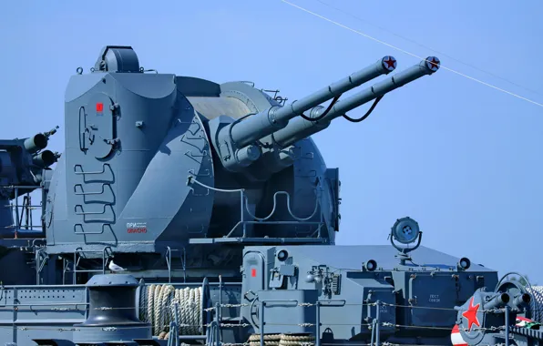 Картинка корабельная, артустановка, АК-130