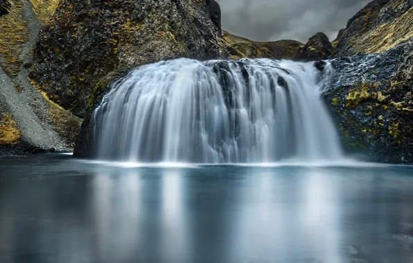 Картинка скалы, водопады, Исландия, Robert Didierjean