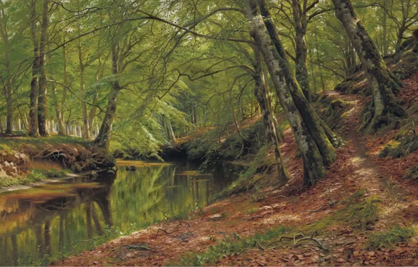 Картинка 1905, датский живописец, Петер Мёрк Мёнстед, Peder Mørk Mønsted, Danish realist painter, oil on canvas, …