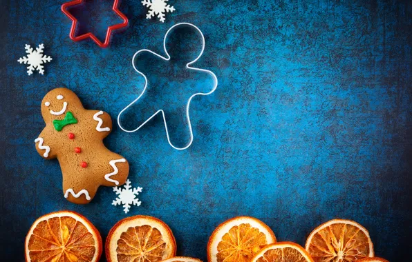 Картинка фон, праздник, апельсин, печенье, Рождество, Новый год, имбирное, Svetlana Kolpakova