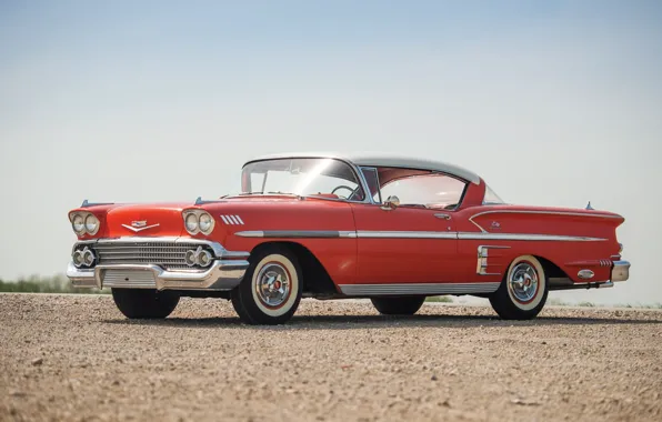 Картинка Chevrolet, Фары, Гравий, Classic, Bel Air, Impala, Хром, Classic car, 1958, Chevrolet Bel Air Impala