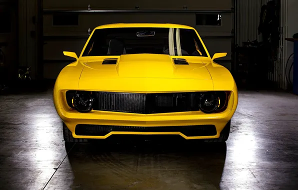 Картинка Chevrolet, Camaro, Inferno, Yellow, Custom, Garage