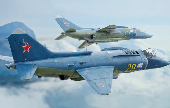 Картинка СССР, ОКБ Яковлева, Як-38, СВВП, Палубный самолёт