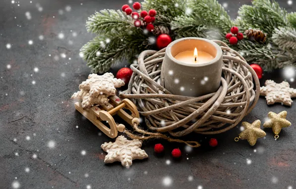 Картинка праздник, рождество, свеча, украшение, Olena Rudo