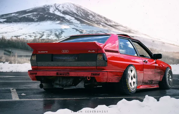 Картинка Audi, Красный, Зима, Авто, Снег, Гора, Машина, Red, Auto, Winter, Mountain, Snow, Quattro, Machine, Audi …