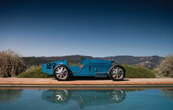 Картинка Ретро, 1927, Вид сбоку, Спортивный автомобиль, Bugatti Type 35C