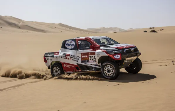 Картинка пустыня, Toyota, пикап, Hilux, 2020, Rally Dakar, 2021, Gazoo Racing