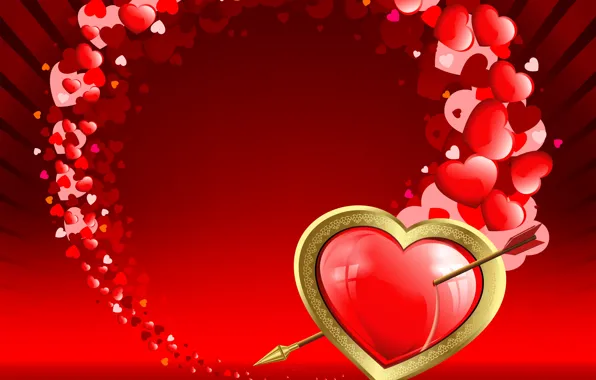 Картинка любовь, сердце, графика, стрела, Valentine's Day
