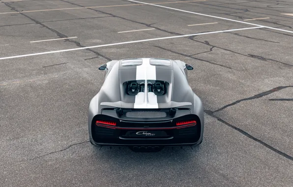 Картинка Bugatti, сзади, Sport, W16, Chiron, спецсерия, 2021, матово-серый, Les Légendes du Ciel, 1500 л.с.