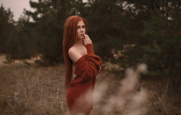 Картинка Девушка, рыжая, Олег Пономарев