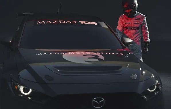 Картинка фары, Mazda, гонщик, Mazda 3, 2020, TCR