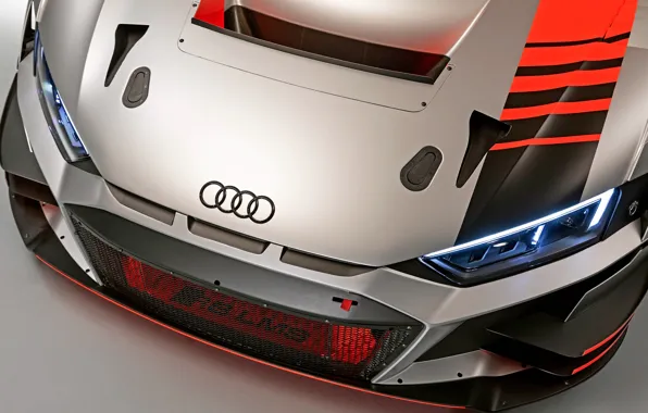 Картинка гоночное авто, Audi R8, LMS, передняя часть, 2019