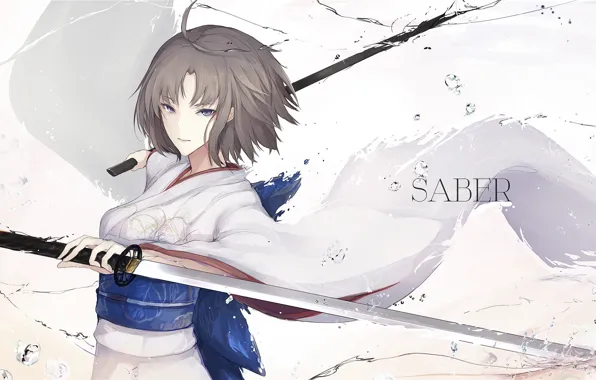 Картинка девушка, меч, Сейбер, Fate / Grand Order, Судьба великая кампания