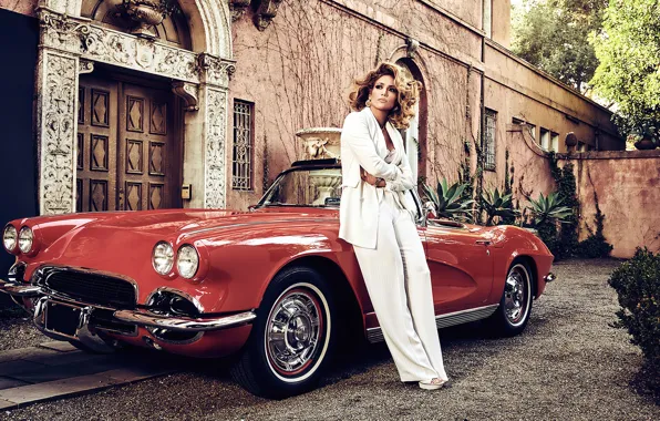 Картинка авто, взгляд, поза, дом, женщина, певица, Jennifer Lopez, кабриолет, Guess