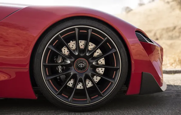 Картинка красный, купе, колесо, Toyota, кузов, 2014, FT-1 Concept