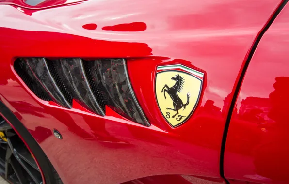 Картинка красный, крыло, Ferrari, эмблема