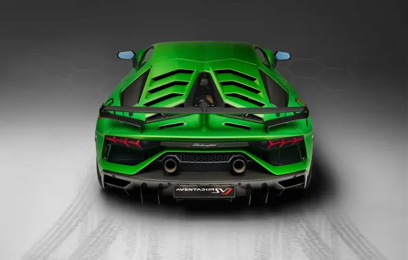 Картинка Lamborghini, суперкар, вид сзади, 2018, Aventador, SVJ, Aventador SVJ