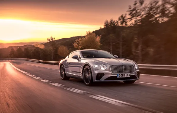 Картинка скорость, Bentley, Continental GT, 2018