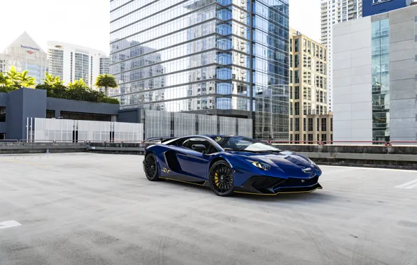 Картинка Lamborghini, Blue, Aventador