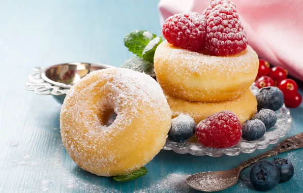 Картинка ягоды, пончики, сахарная пудра, Iryna Melnyk