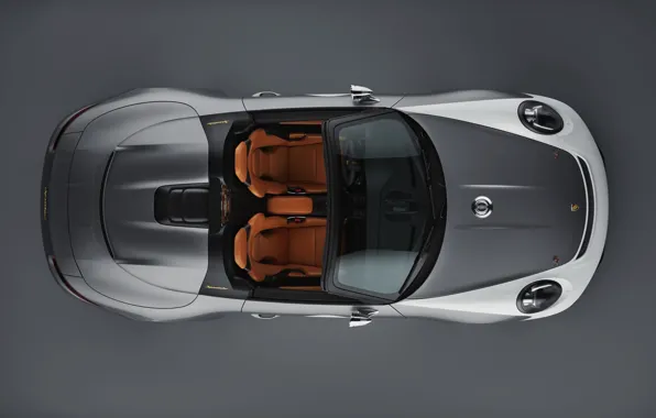 Картинка Porsche, вид сверху, 2018, серо-серебристый, 911 Speedster Concept