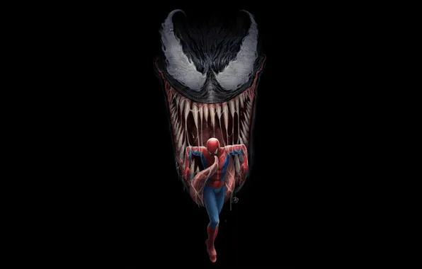 Картинка art, comics, Venom, Peter Parker, Spider man, Eddie Brock