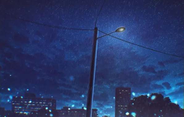 Картинка ночь, город, дождь