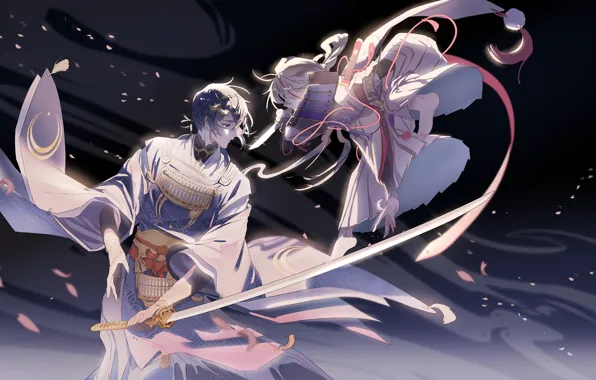 Картинка меч, парень, Touken Ranbu, Танец мечей