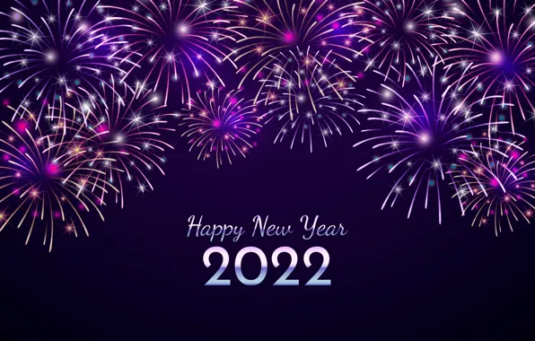 Картинка фон, салют, цифры, Новый год, лиловый, new year, happy, fireworks, purple, decoration, figures, sparkling, 2022