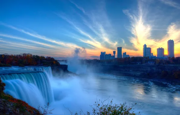 Картинка Sunset, Niagara Falls, Cityscape