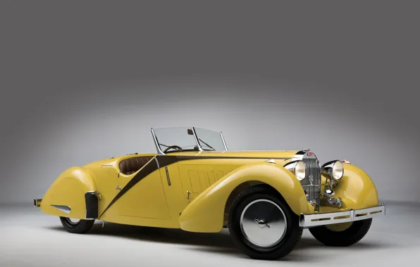 Картинка Bugatti, Фары, Classic, Хром, 1935, Classic car, Gran Turismo, Радиатор, Type 57, Bugatti Type 57 …