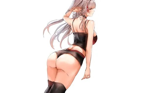Картинка girl, sexy, shorts, blouse, thighhighs, long hair, boobs, anime, beautiful, pretty, erotic, blonde, breasts, attractive, …
