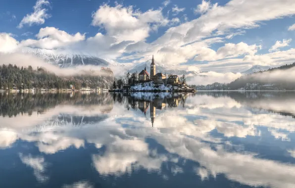 Картинка природа, словения, Bled lake