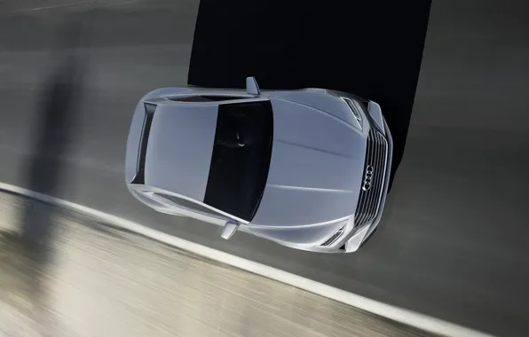 Картинка Concept, движение, Audi, купе, Coupe, вид сверху, 2014, Prologue