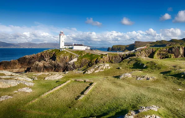 Картинка побережье, маяк, Ирландия