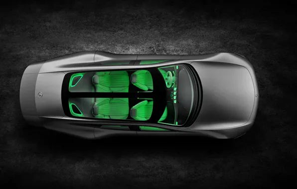 Картинка Mercedes-Benz, вид сверху, 2015, Intelligent Aerodynamic Automobile, Concept IAA
