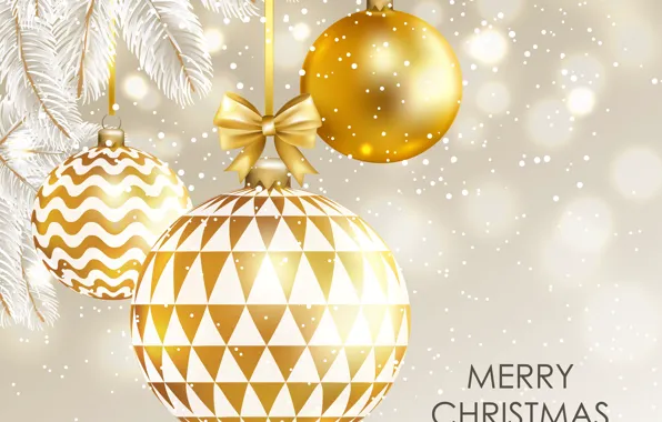 Картинка праздник, надпись, шары, Новый год, Merry Christmas, New year, 2019