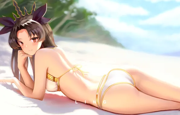 Картинка Пляж, Девушка, Секси, Fate / Grand Order, Судьба великая кампания