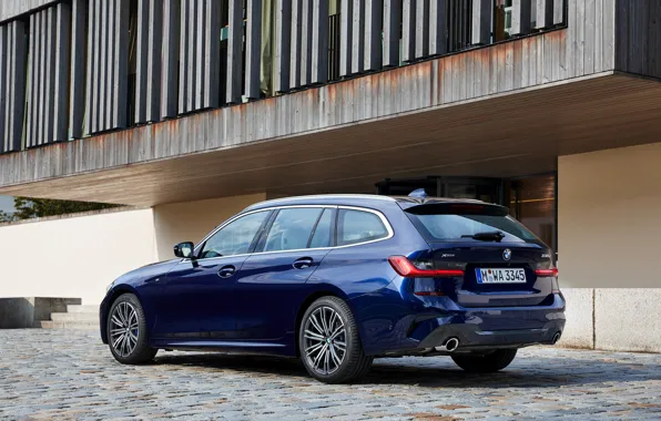 Картинка здание, BMW, 3-series, универсал, тёмно-синий, 3er, 2020, G21, 330d xDrive Touring