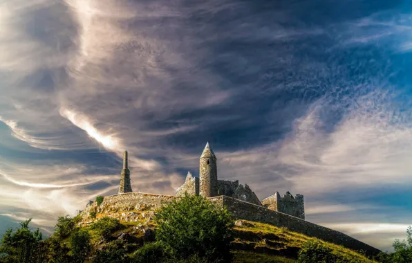 Картинка небо, пейзаж, Ireland, Rock of Cashel