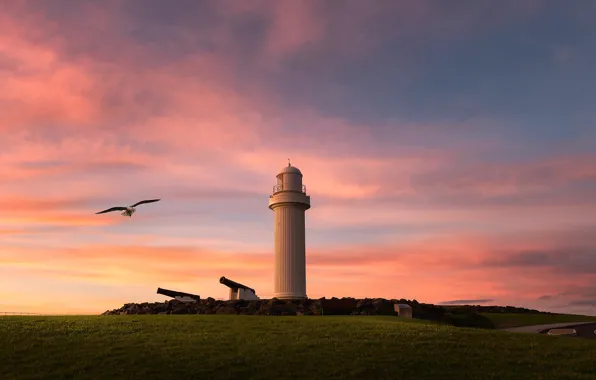 Картинка Wollongong, фотограф Bruce Hood, мыс Вуллонгонг Flagstaff Hill Lighthouse, Маяк Флагстафф-Хилл