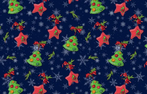 Картинка фон, Рождество, Новый год, christmas, background, pattern, елочка, merry, decoration, seamless