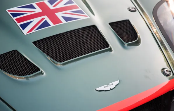 Картинка Флаг, Капот, Логотип, Aston Martin DBRS9