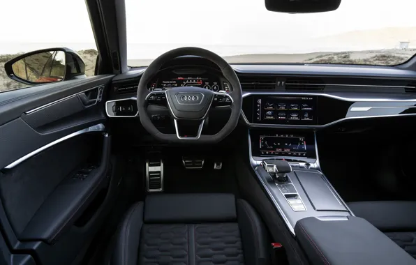 Картинка Audi, интерьер, универсал, RS 6, 2020, 2019, V8 Twin-Turbo, RS6 Avant