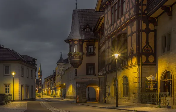 Картинка вечер, Германия, Meiningen