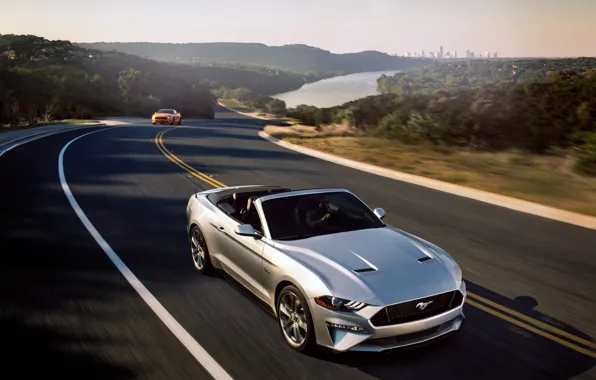 Картинка скорость, Ford, 2018, Convertible, Mustang GT
