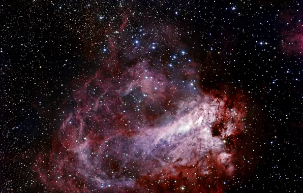 Картинка Chili, La Silla, Messier 17, Constellation of Sagittarius, The Omega Nebula, Star Forming Region, Gas …