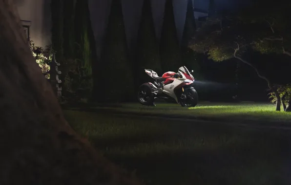 Картинка white, Ducati, night, Panigale S