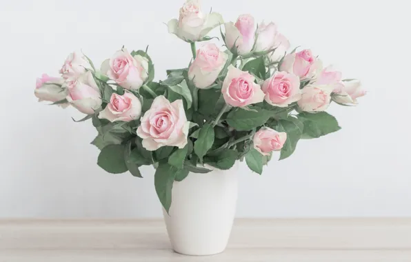 Картинка цветы, букет, ваза, нежные, розовые, красивые, Maya Kruchenkova