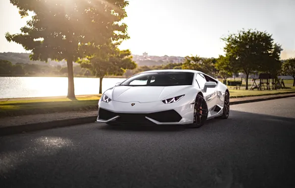 Картинка Lamborghini, white, Huracan